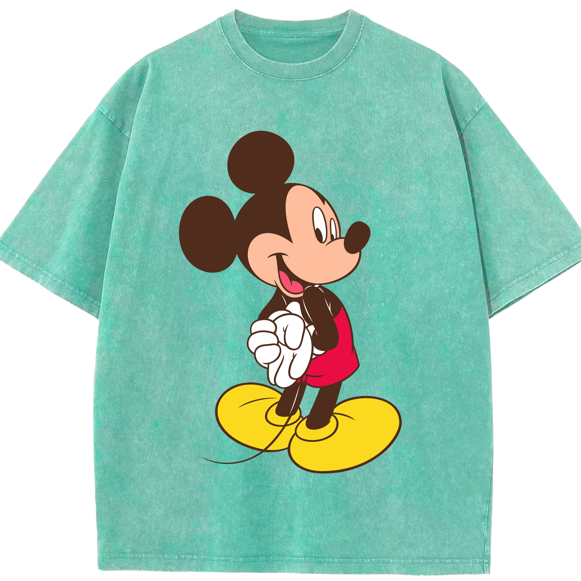 （画像用） ミッキーマウス Mickey Mouse 綿100% ヴィンテージ風 半袖Tシャツ（フロントプリント）